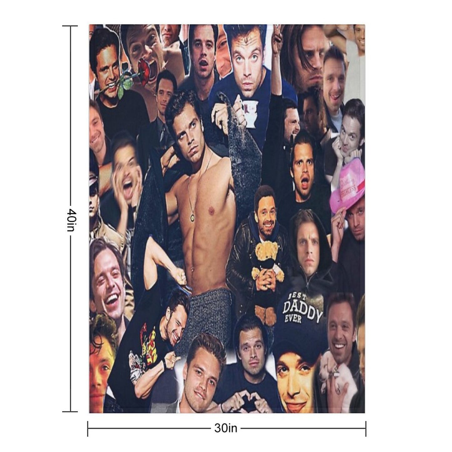 Sebastian Stan (collage Design) Throw Blanket