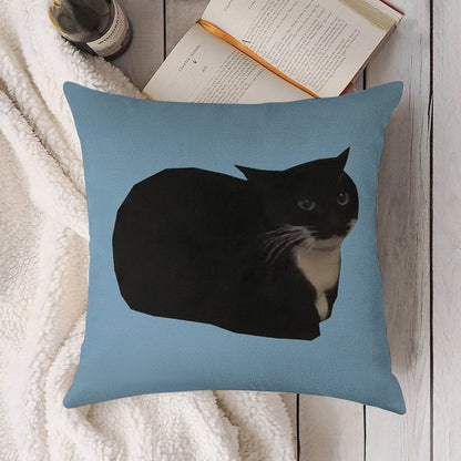 Maxwell The Cat Linen Throw Pillow Cover