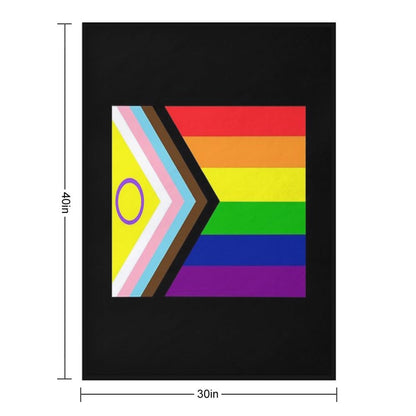 2021 Intersex-Inclusive Progress Pride Flag Throw Blanket