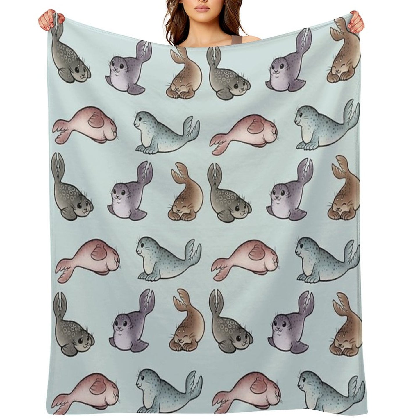 Little Seals Throw Blanket