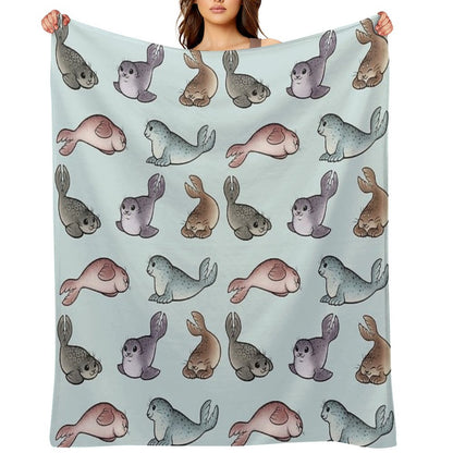 Little Seals Throw Blanket