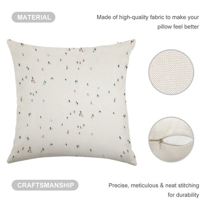 Ski Slopes Linen Throw Pillow Cover