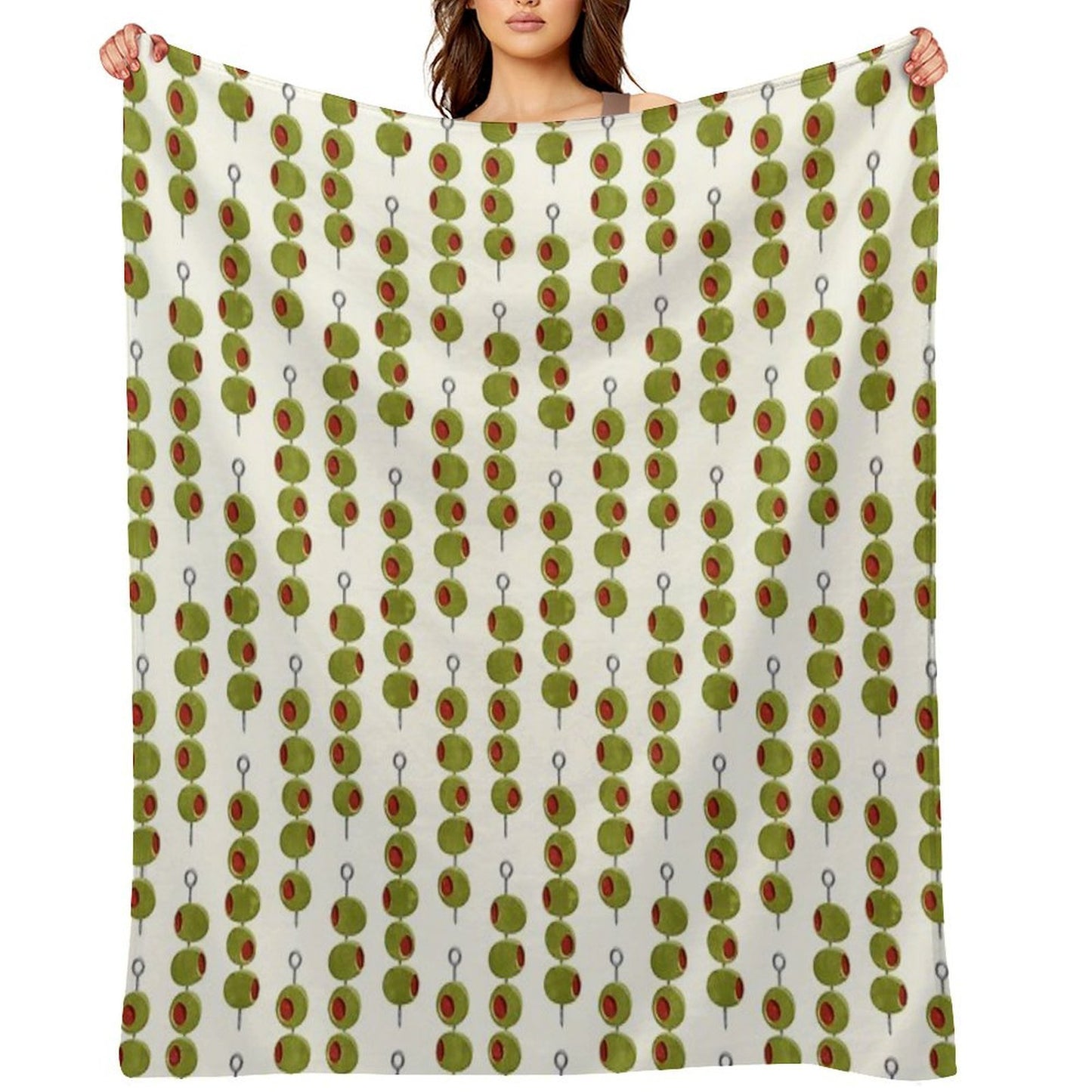 Martini Cocktail Olives  - Olives on A Stick Throw Blanket