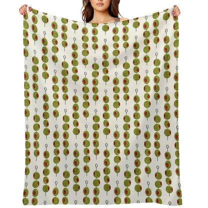 Martini Cocktail Olives  - Olives on A Stick Throw Blanket