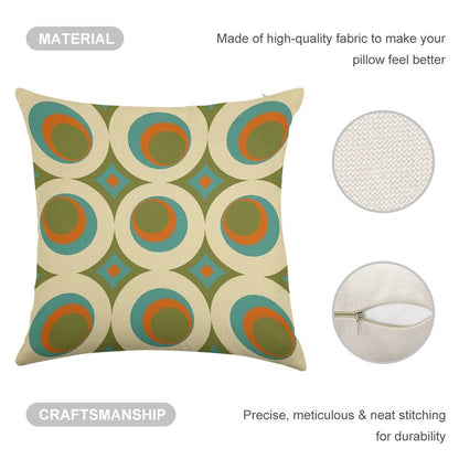 Mid-Century Modern Funk 2 Linen Throw Pillow Cover