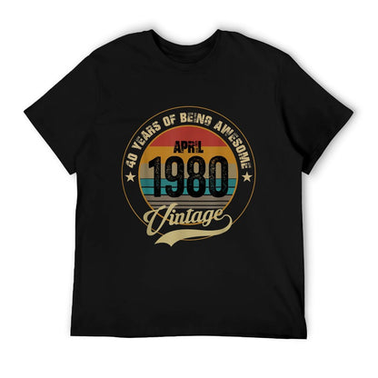 Awesome Since 1980 40th Birthday Gift Vintage Men Women  Versatile T-Shirt