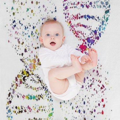 DNA, Watercolor Art,Dna Double Helix Genetic Throw Blanket
