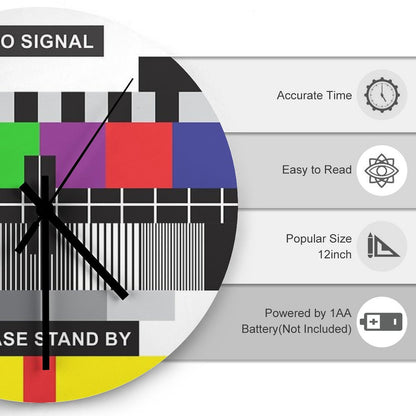 TV No Signal Wall Clock