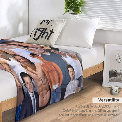 Mark Wahlberg Photo Collage Throw Blanket