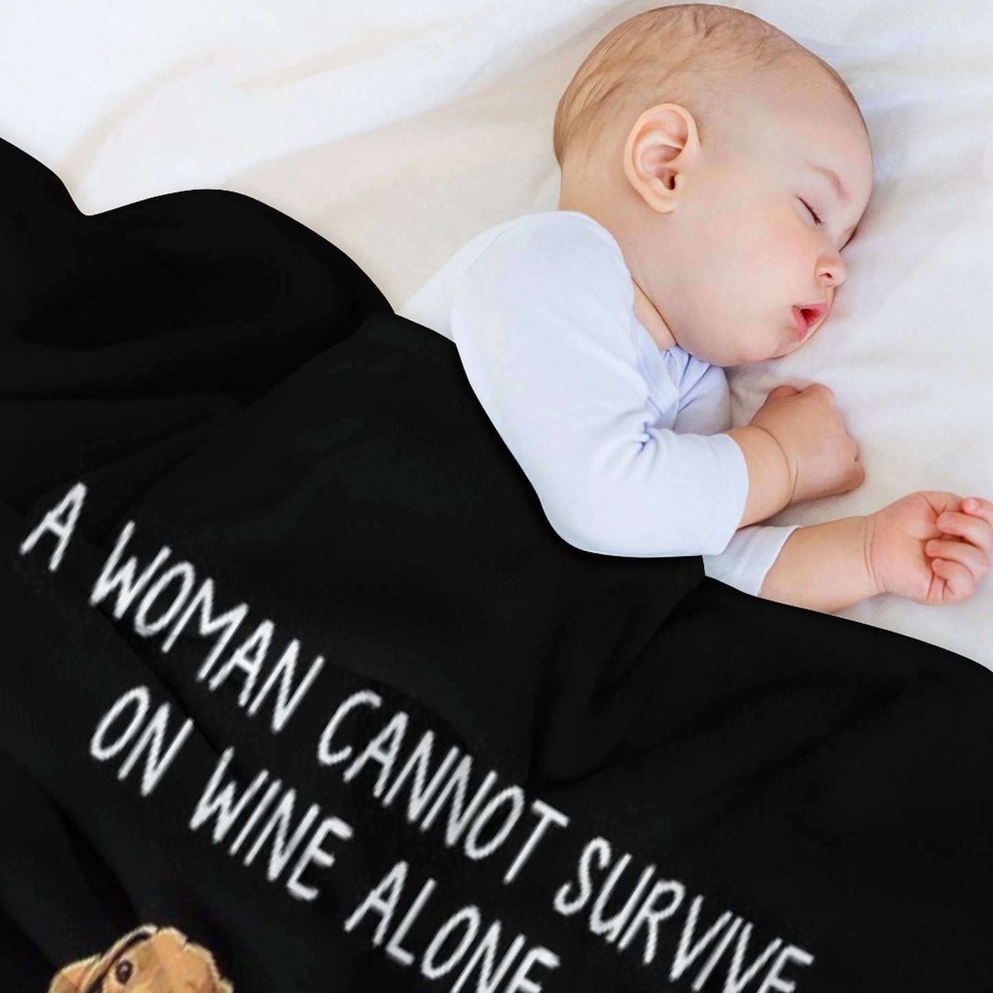 Vizsla And Wine Funny Dog Throw Blanket