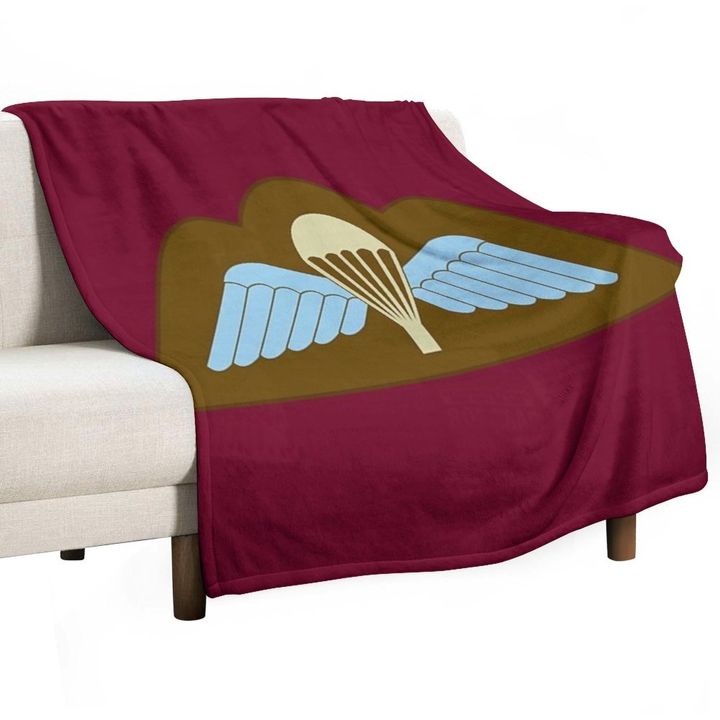 Parachutist Badge with Wings - Airborne Qualified (United Kingdom) Throw Blanket