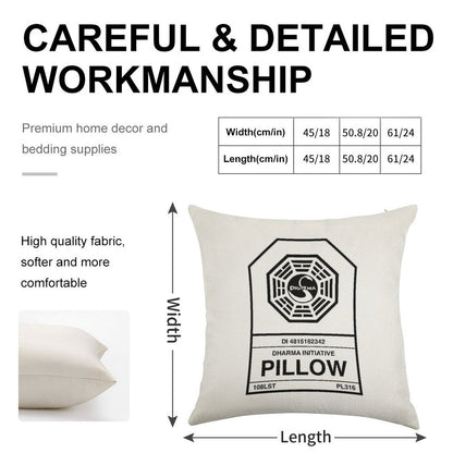 Dharma Initiative Pillow Linen Throw Pillow Cover