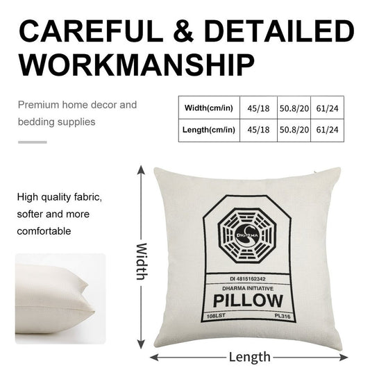 Dharma Initiative Pillow Linen Throw Pillow Cover