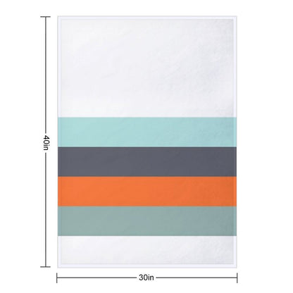 Low Stripe White & Blue Color Block Pattern Throw Blanket