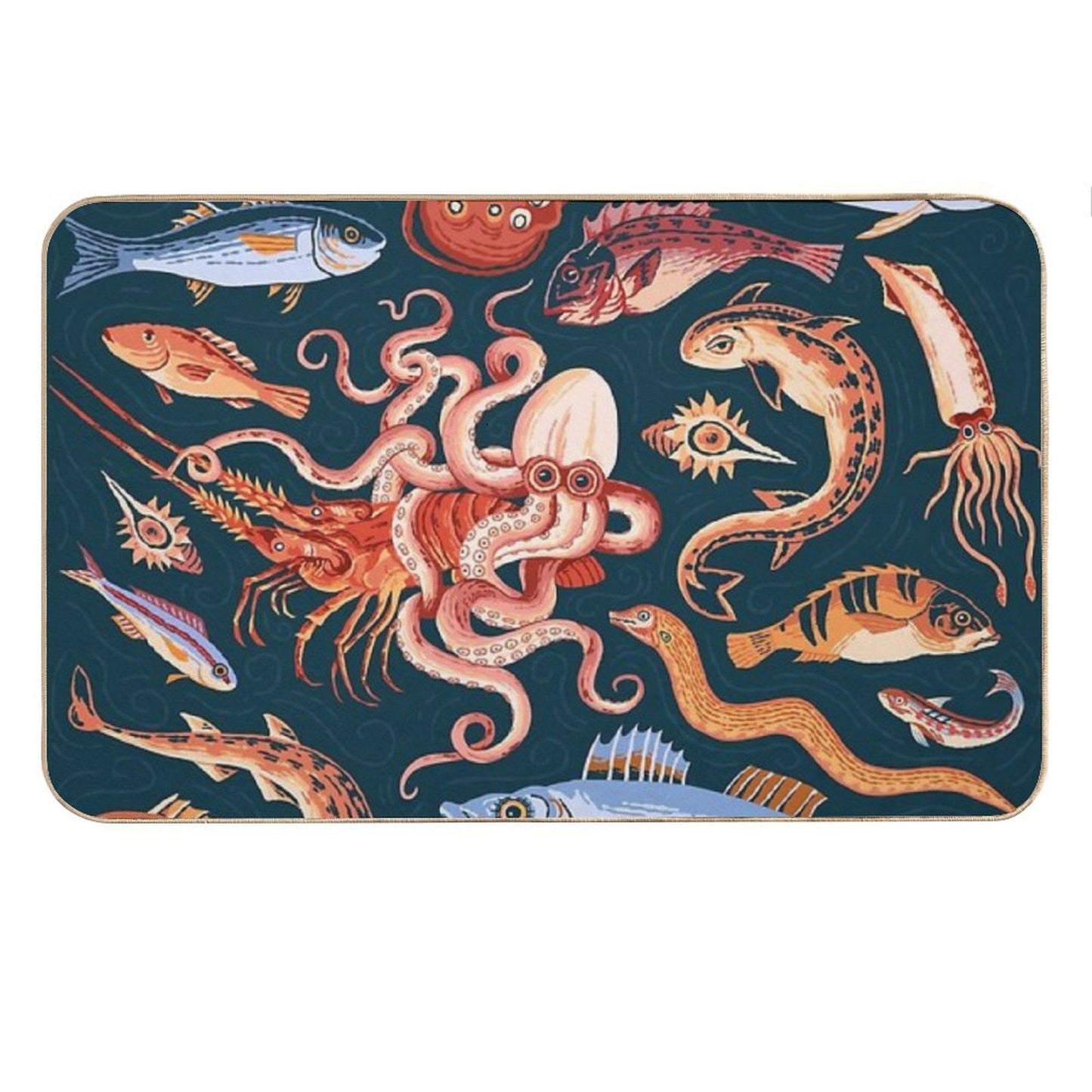 Pompeii Marine Mosaic Bath Mat