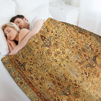 Antique Persian Khorassan Rug Print Throw Blanket