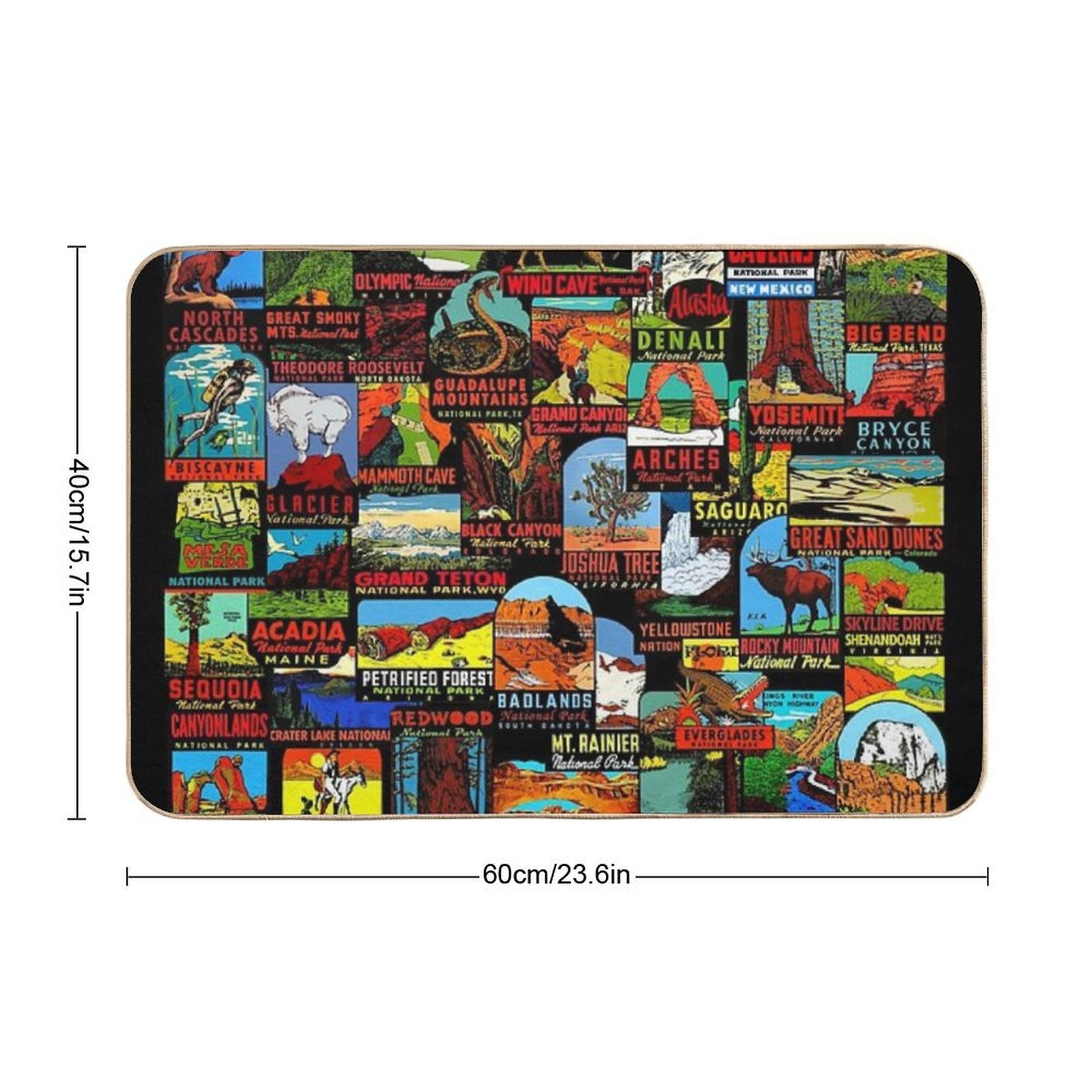American National Parks Vintage Travel Decal Bomb Bath Mat
