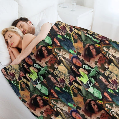 Type O Negative Peter Steele Dark Goth Collage Edit II Throw Blanket