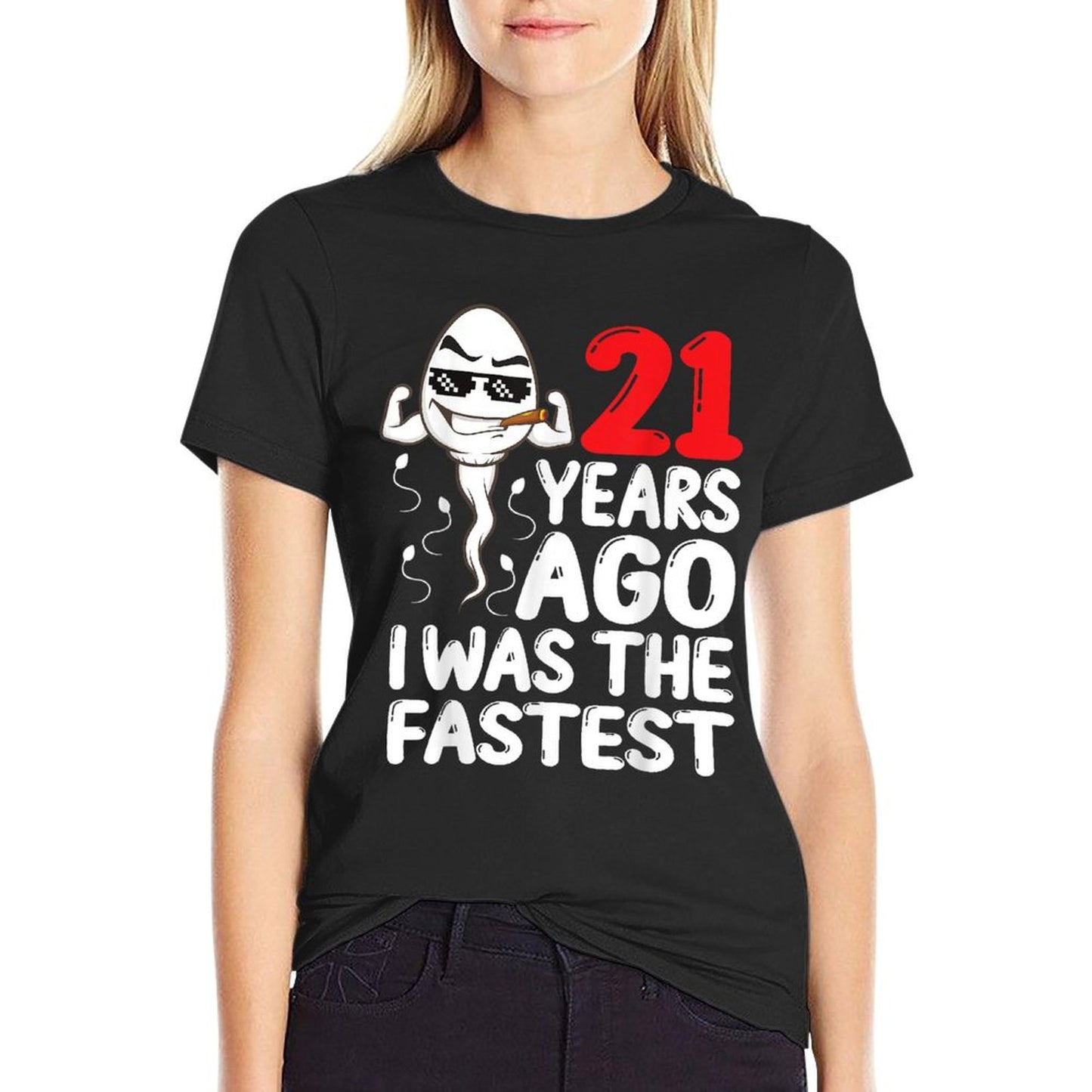 Mens 21st Birthday Gag Dress 21 Years Ago I Was The Fastest Funny T-Shirt