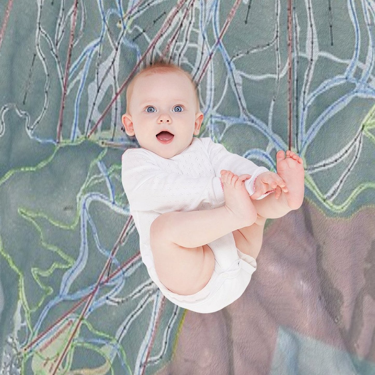 Steamboat Resort Trail Map Throw Blanket