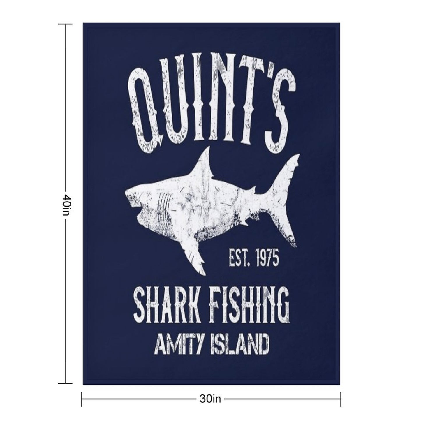 Quint's Shark Fishing - Amity Island 1975 Throw Blanket