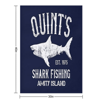 Quint's Shark Fishing - Amity Island 1975 Throw Blanket