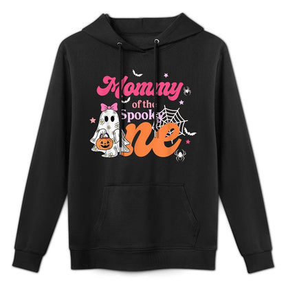 Mommy of The Spooky One 1st Birthday Girl Halloween Family Medium-Weight Fabric Hoodie