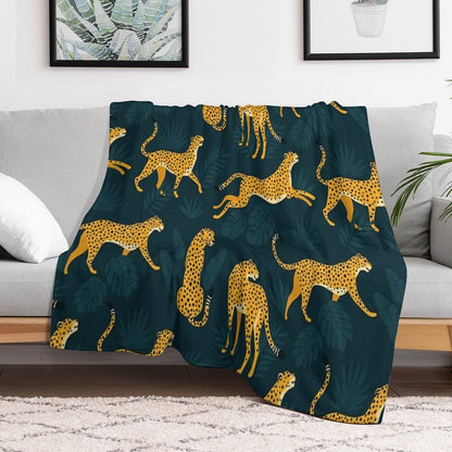 Night Cheetah Pattern Throw Blanket