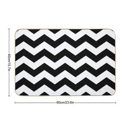 Black And White Zigzag Chevron Bath Mat