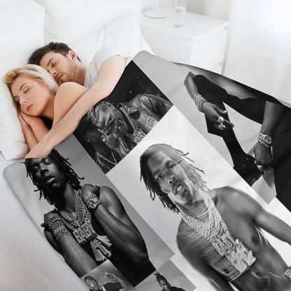 Lil Baby  B&W Collage Throw Blanket