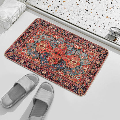 Kashan Poshti Central Persian Rug Print Bath Mat