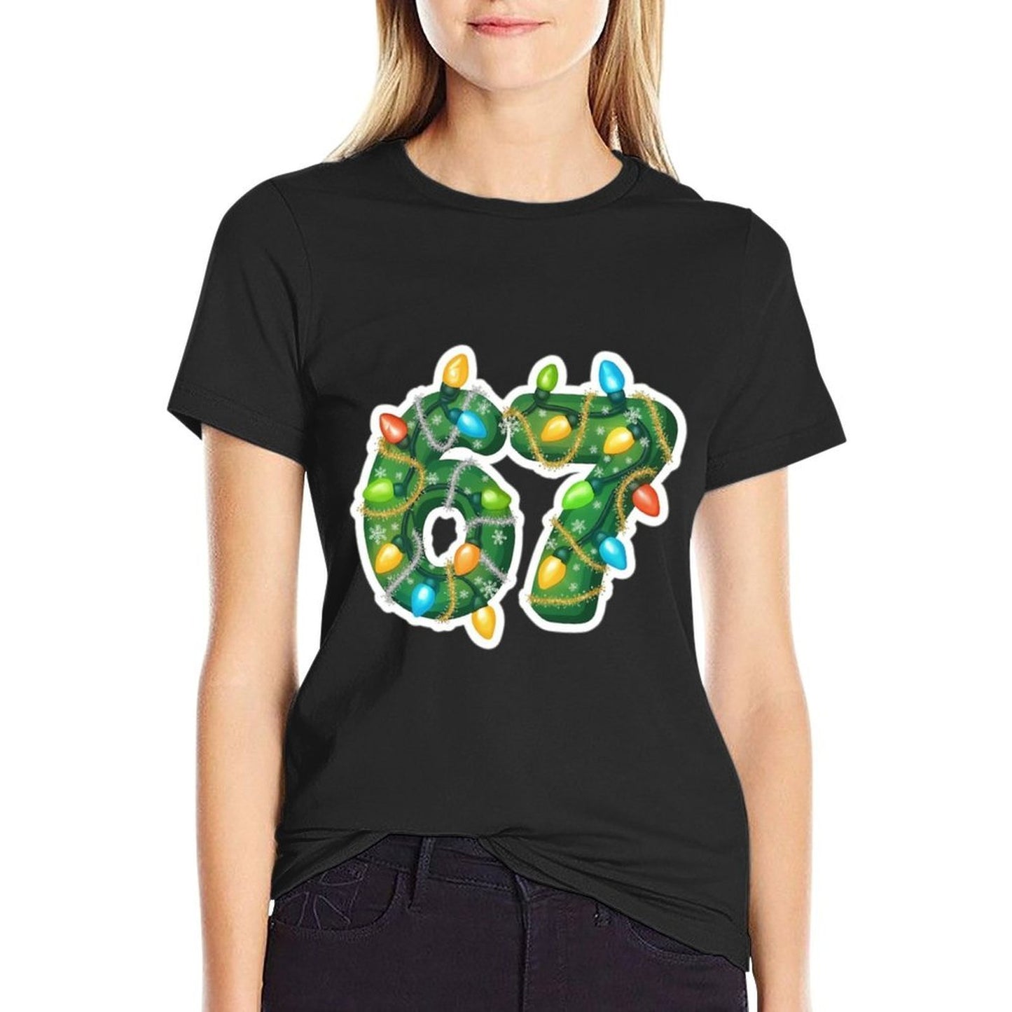 Funny Six Seven 6 7 Meme Unique Design 6 7 Christmas  High-quality Stitching T-Shirt