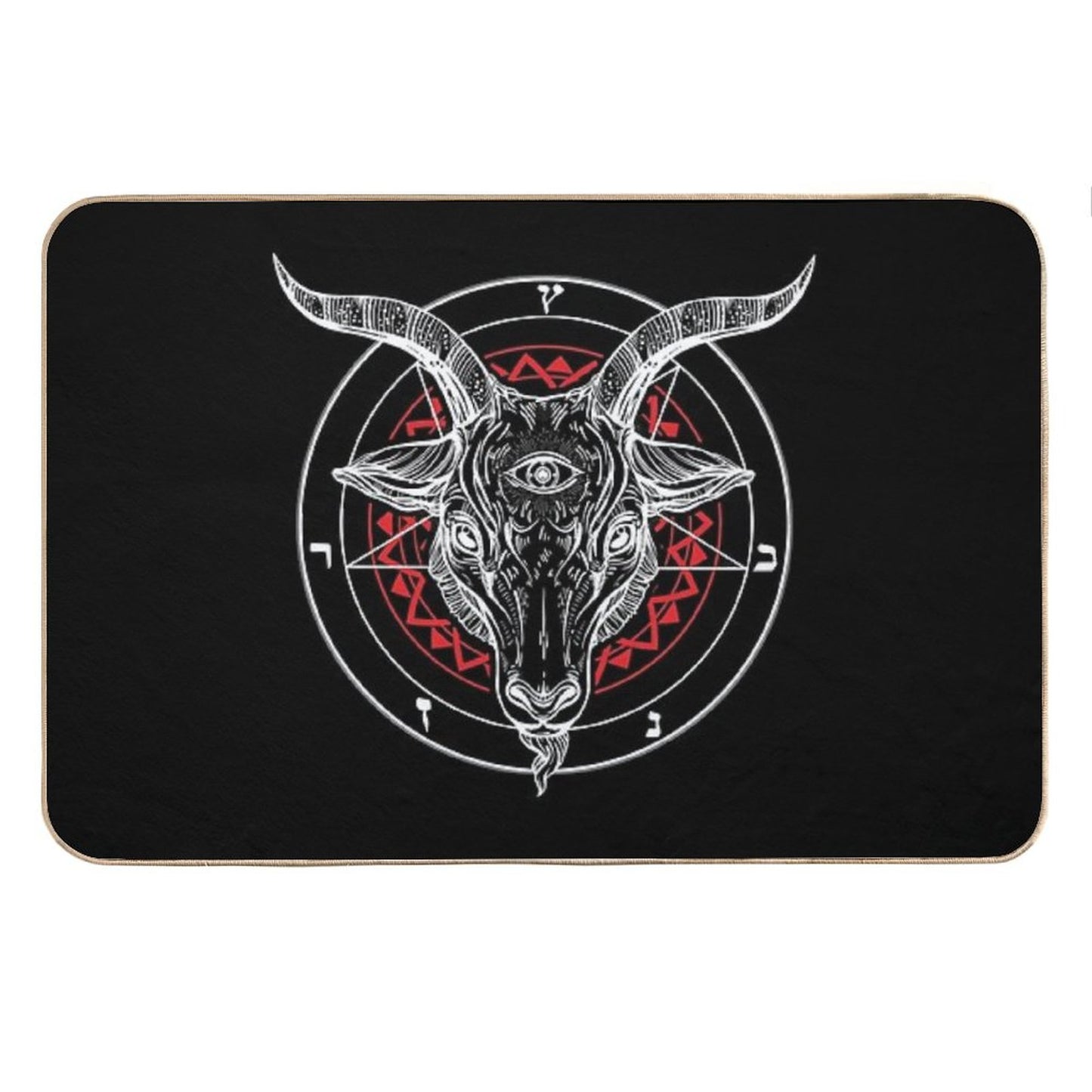 Satanic Goat Baphomet Circle Satan Symbol  Lucifer Devil Bath Mat