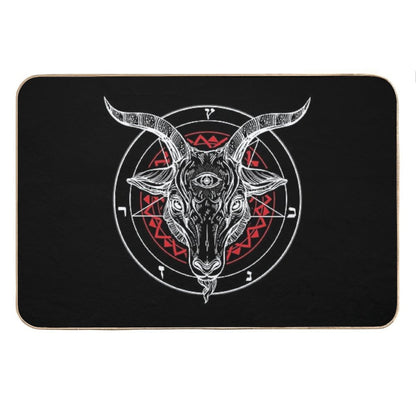 Satanic Goat Baphomet Circle Satan Symbol  Lucifer Devil Bath Mat