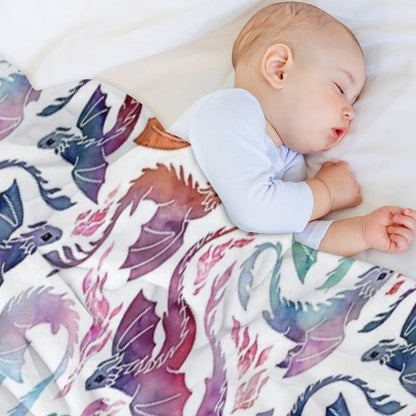 Dragon Fire Rainbow Throw Blanket