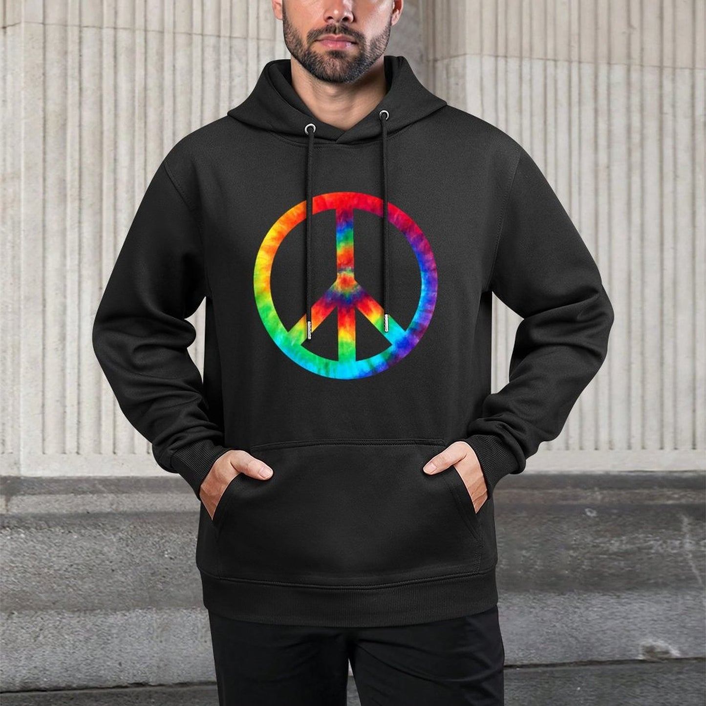 PEACE SIGN Tie Dye  Hippies Christmass Relaxed Fit Hoodie