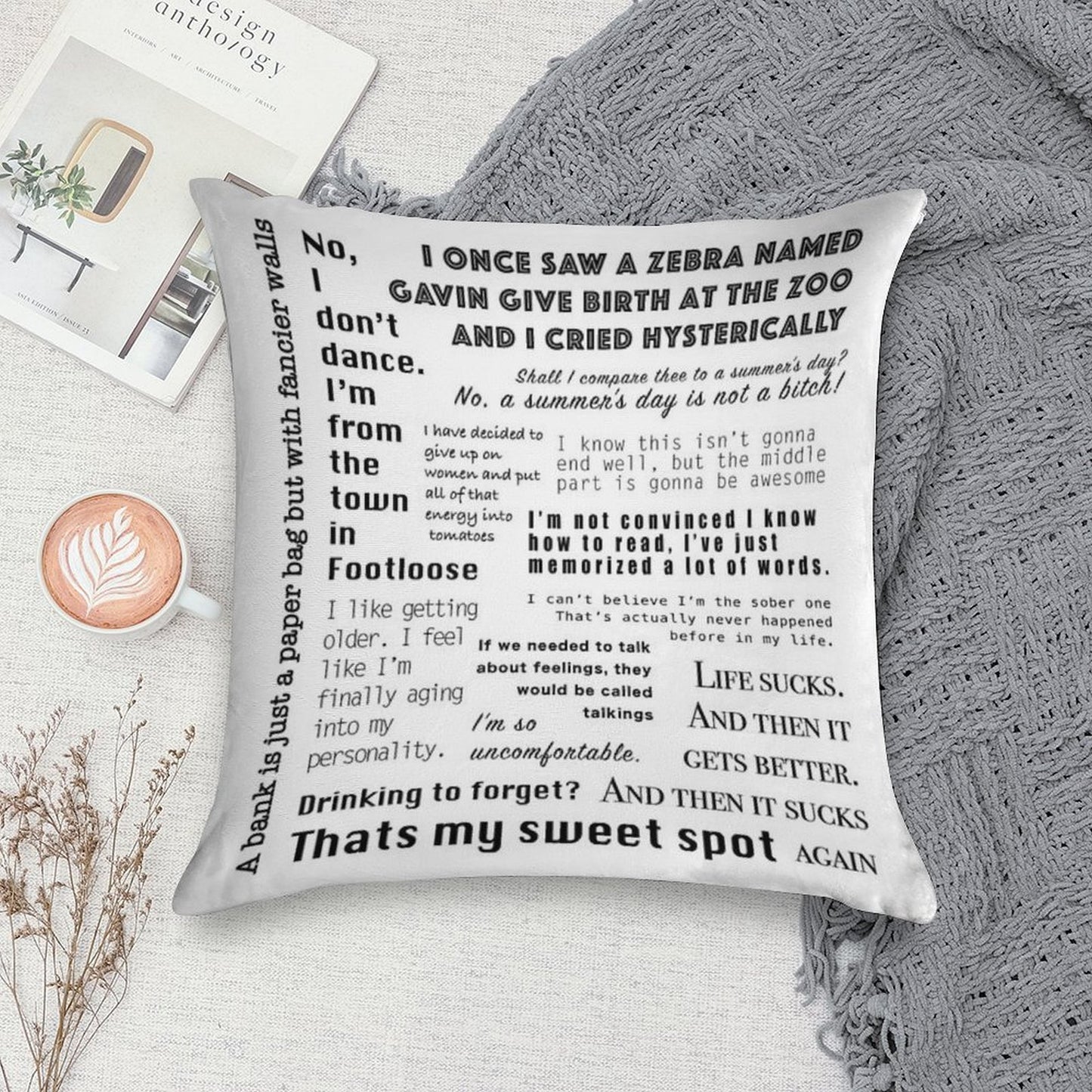 New Girl Nick Miller Quotes Soft Washable Throw Pillow