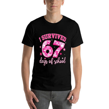 Retro I Survived 67 Days of School Funny 67 Teacher Students  Breathable T-Shirt