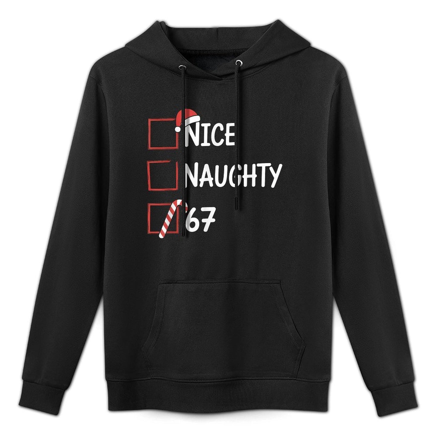 Christmas Nice Naughty 67 Brainrot Funny 6-7 Meme Slang Kangaroo Pocket Hoodie