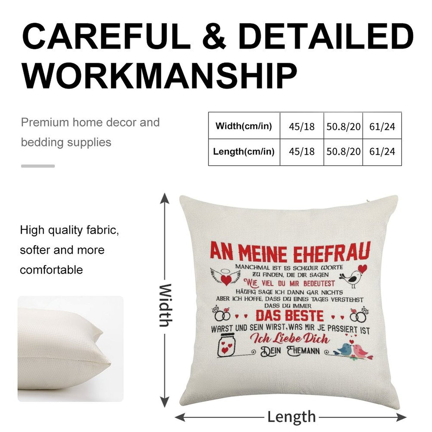 Gift for My Wife Perfect Gift Linen Throw Pillow Cover