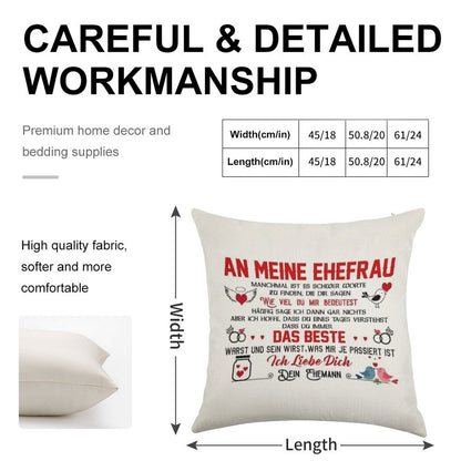 Gift for My Wife Perfect Gift Linen Throw Pillow Cover