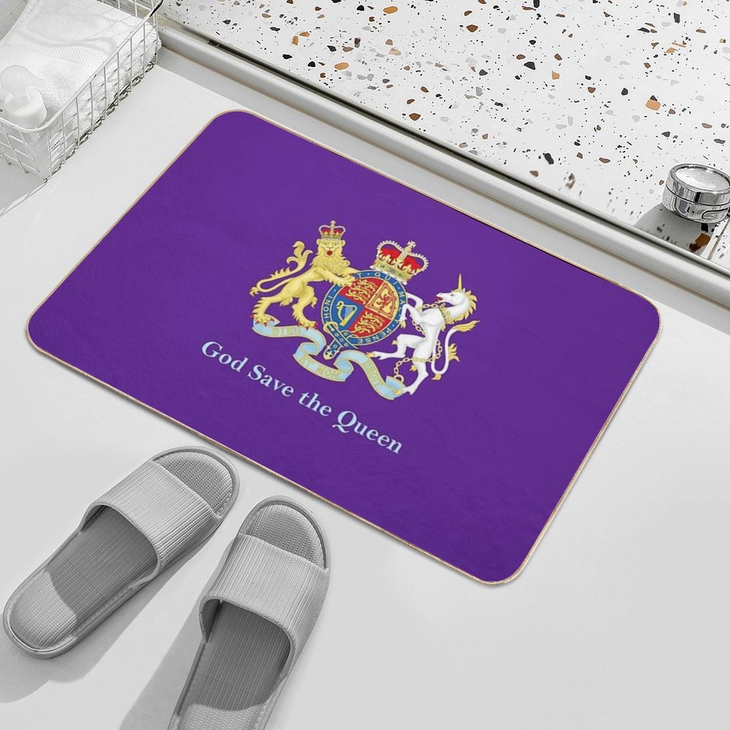 Royal Coat of Arms, Queen Elizabeth, British Monarchy Bath Mat