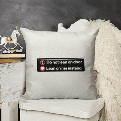 Lean on Me Linen Throw Pillow Cover