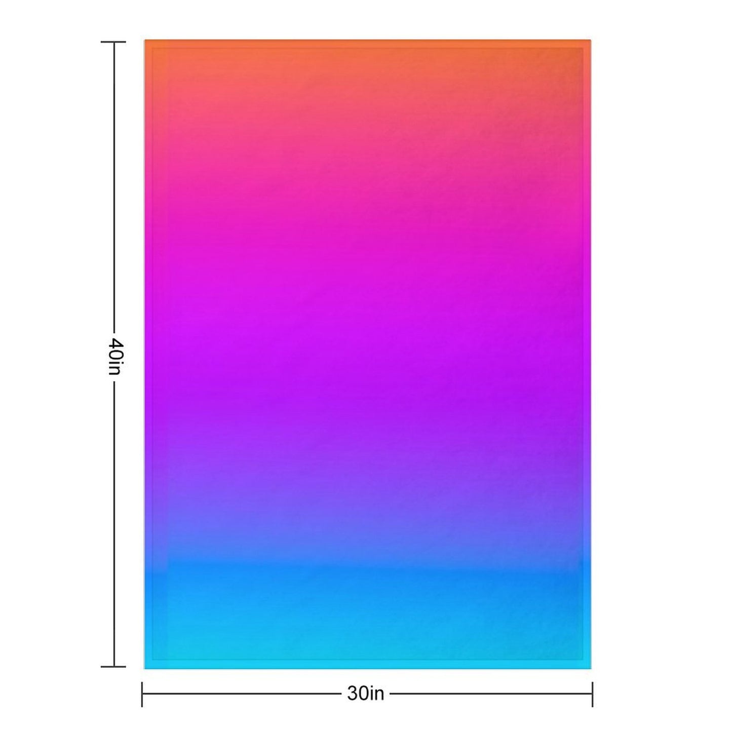 Blue Purple Orange Aqua Ombre Throw Blanket