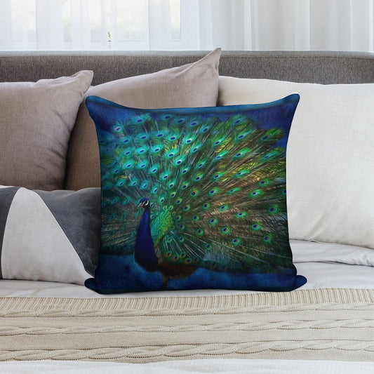 Being Yourself - Peacock Art Soft Hidden Zipper Throw Pillow