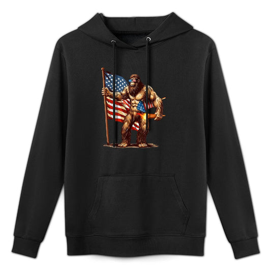 Bigfoot Fireworks 4th of July Men Sasquatch American US Moisture-Wicking Hoodie
