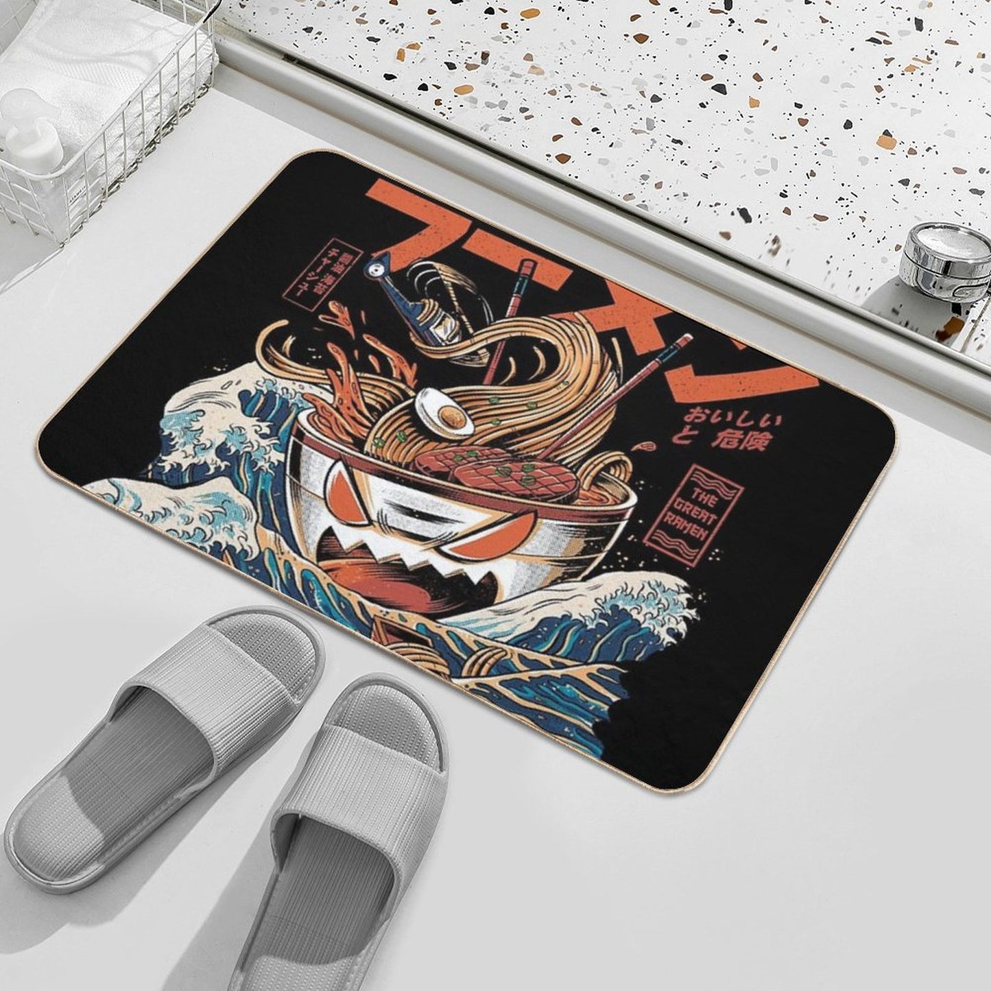 The Black Great Ramen Bath Mat
