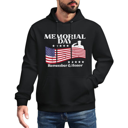 Memorial Day USA Remember Honor Patriot Men Women Kids Shrink-Resistant Hoodie