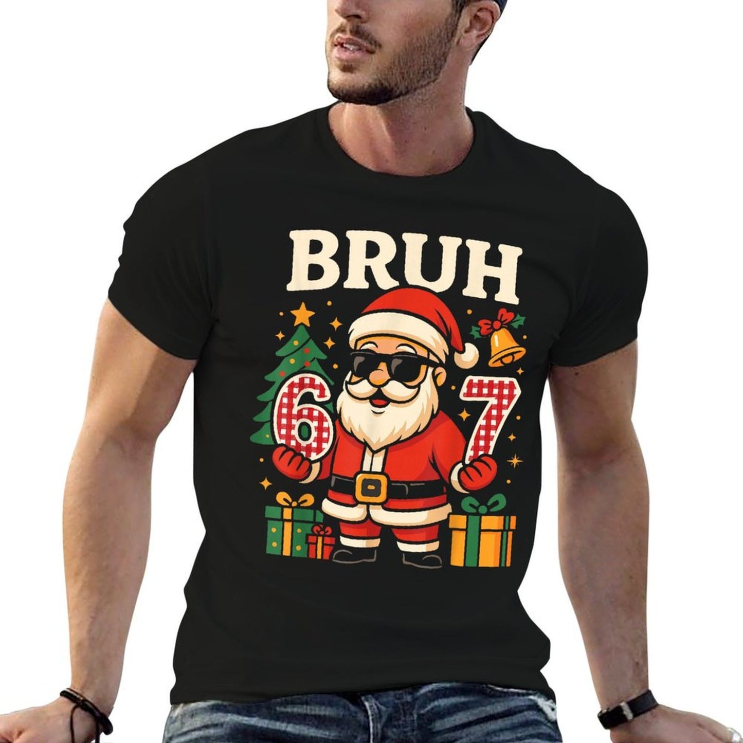 Funny 67 Christmas Pajamas Six Seven Meme Brainrot  Stretchy T-Shirt