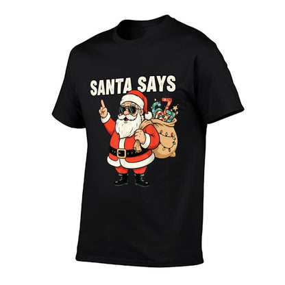 Funny Christmas Santa Says 67 Six Seven Meme  Summer-ready Fabric T-Shirt